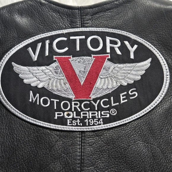Women's Victory Motorcycle Genuine Leather Vest size Large Vintage - Picture 2 of 7